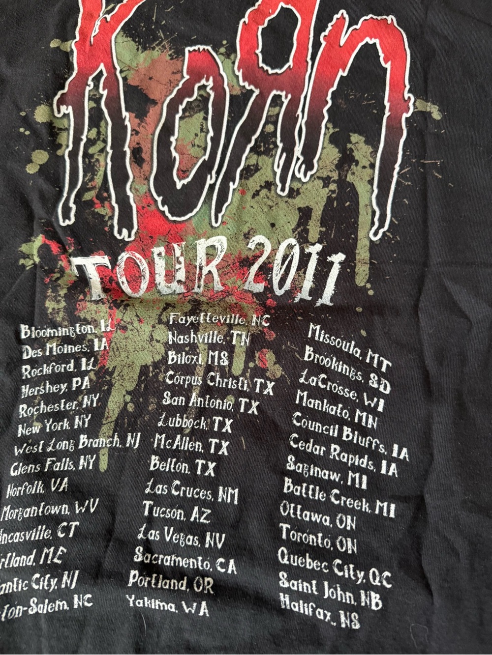 Vintage Korn Concert Tour T- Shirt 2011 Rare Double Sided Band Tee y2k Skull - Picture 5 of 5